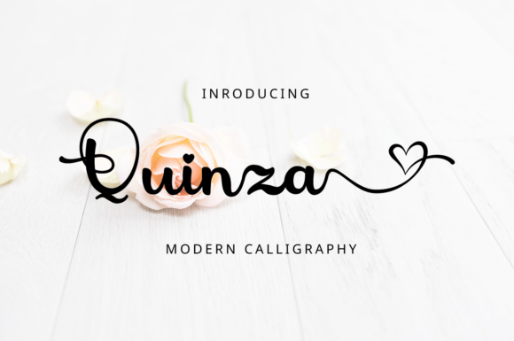 Quinza: A Romantic Script Typeface for Luxury Branding